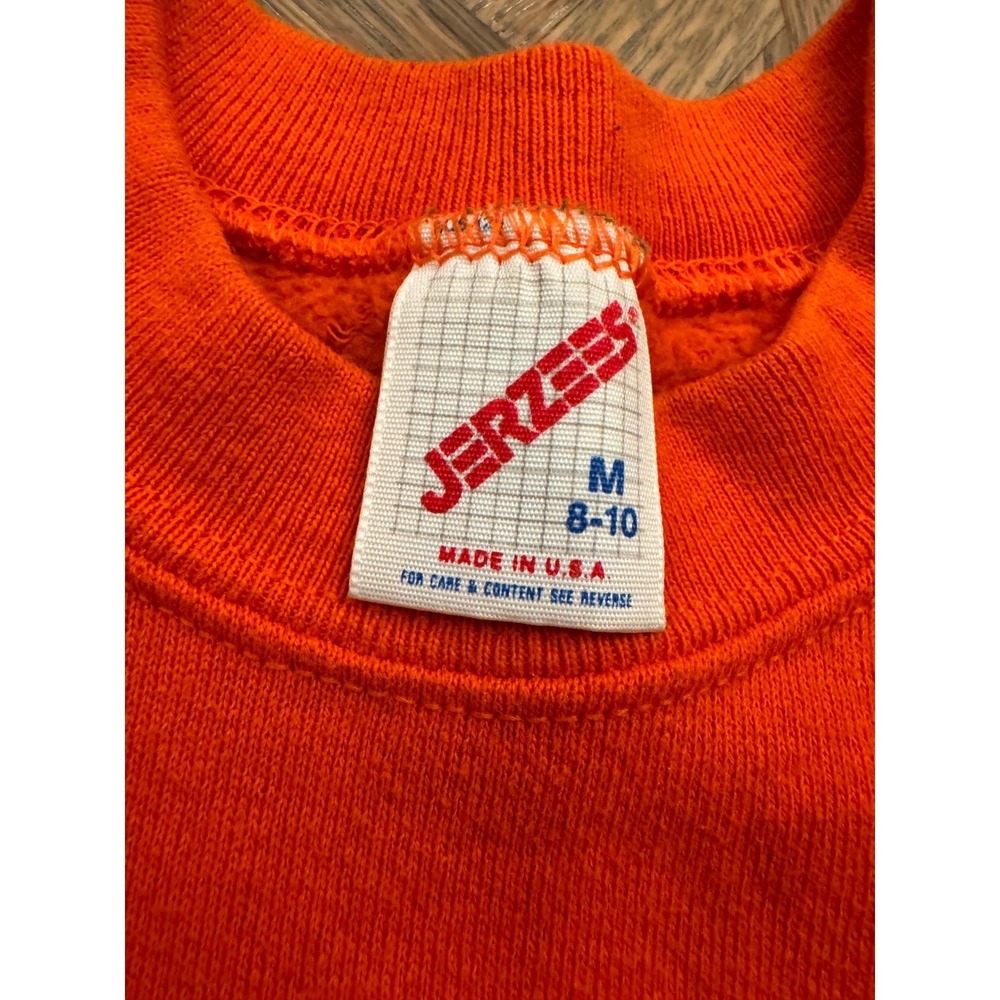 Vintage Jerzees Tiger Cubs BSA Sweatshirt Orange Kids Medium 8-10 Made in USA - Picture 4 of 5